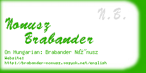 nonusz brabander business card